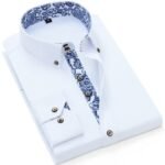 Men’s Shirt with Long Sleeves Lapel Button