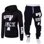 PASUXI Plus Size Men Tracksuit 2Piece Set Hoodie